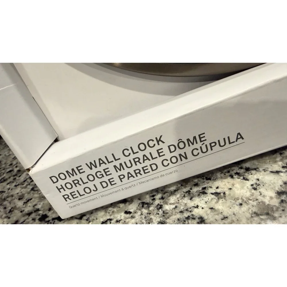 Gry Mattr by Joe Mimran Dome Wall Clock Grey Convex Glass Modern Minimalist 16in